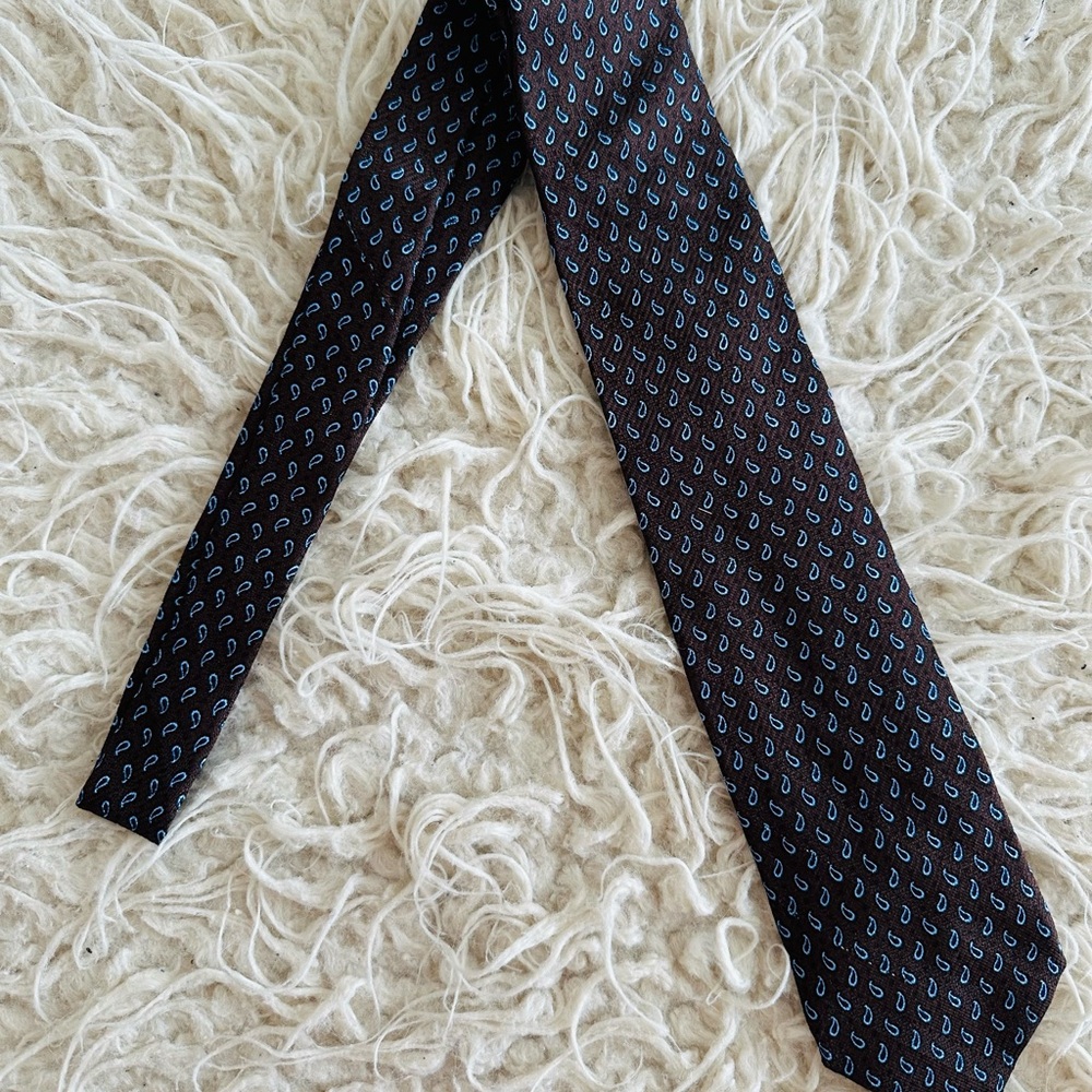 Ermenegildo Zegna Brown and Blue Patterned Tie